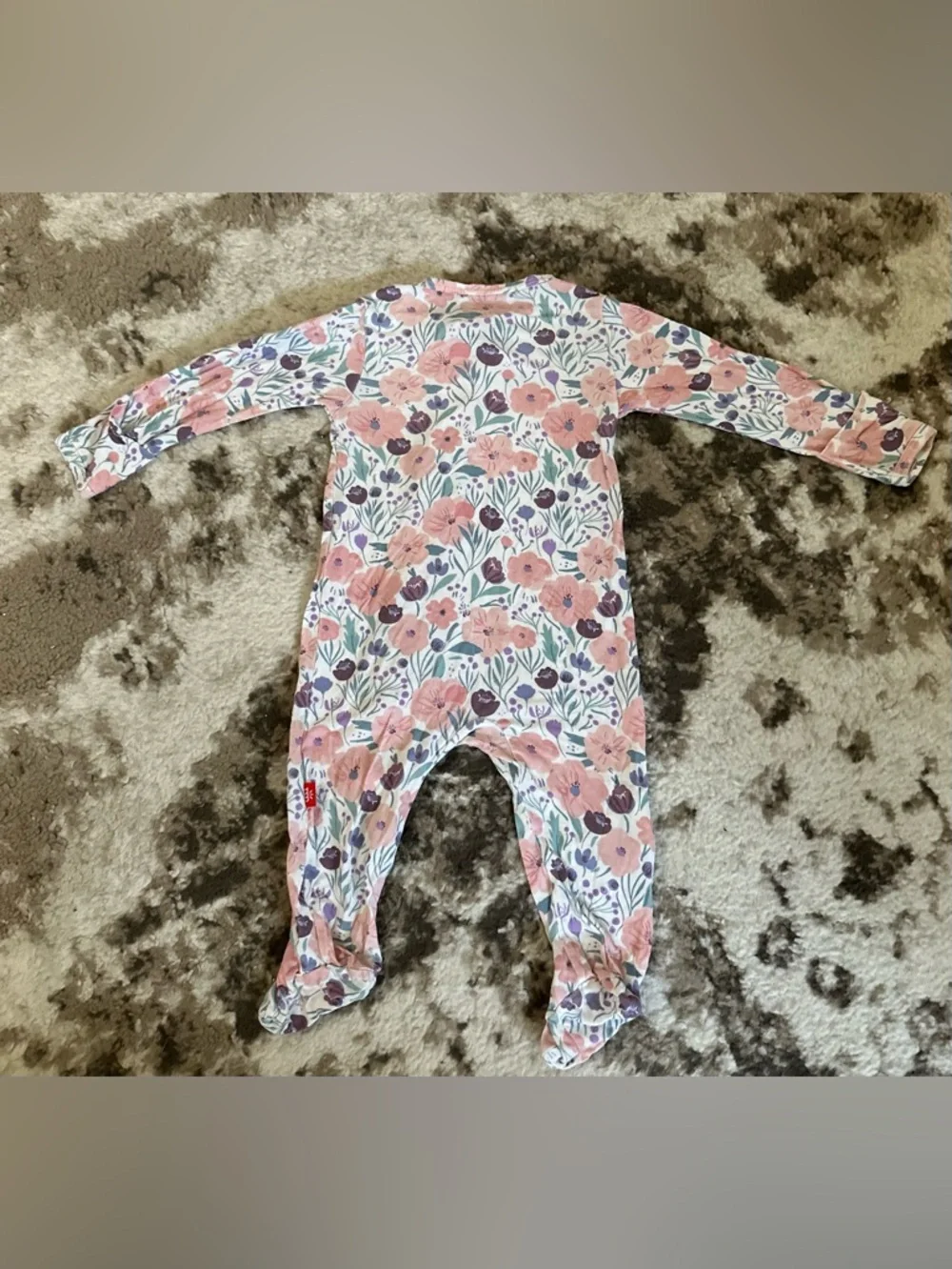 Magnetic Me Pink & Purple Floral Footed One-Piece - Picture 2 of 3